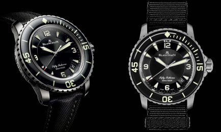 The icon of Blancpain’s Fifty Fathoms collection appears in a new titanium version