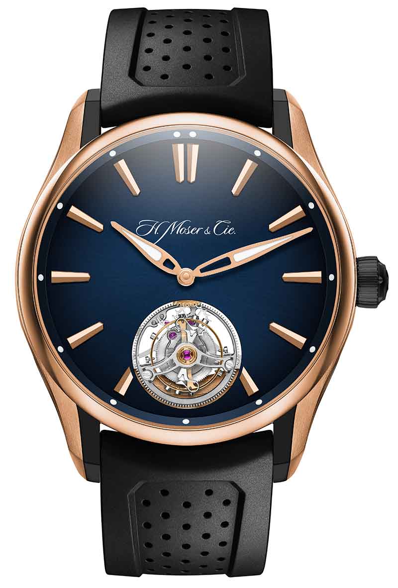H. MOSER & CIE. PIONEER TOURBILLON MIDNIGHT BLUE GOLD TITANIUM