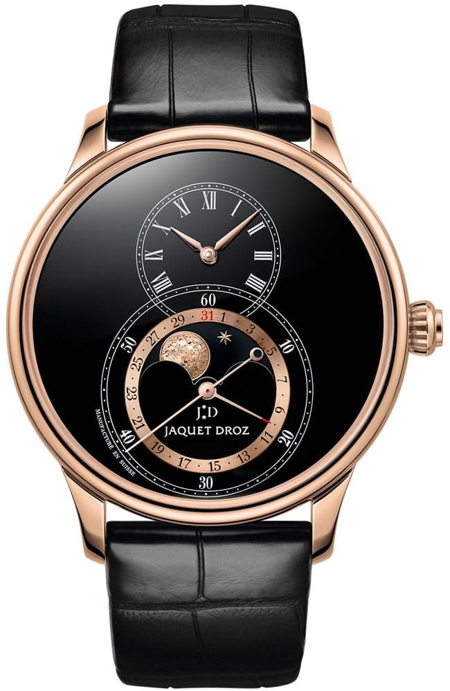 JAQUET DROZ GRANDE SECONDE MOON BLACK ENAMEL