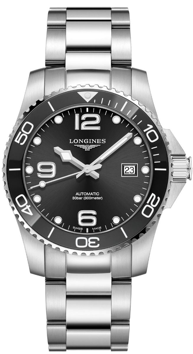 LONGINES HYDROCONQUEST BLACK DIAL ON BRACELET