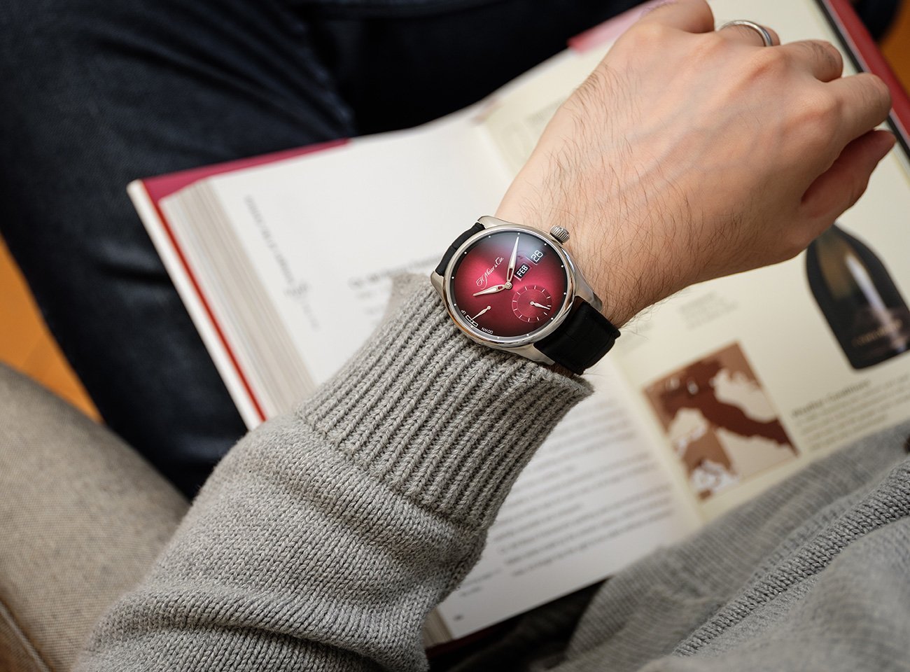 H. Moser & Cie. Pioneer Perpetual Calendar MD Burgundy Dial